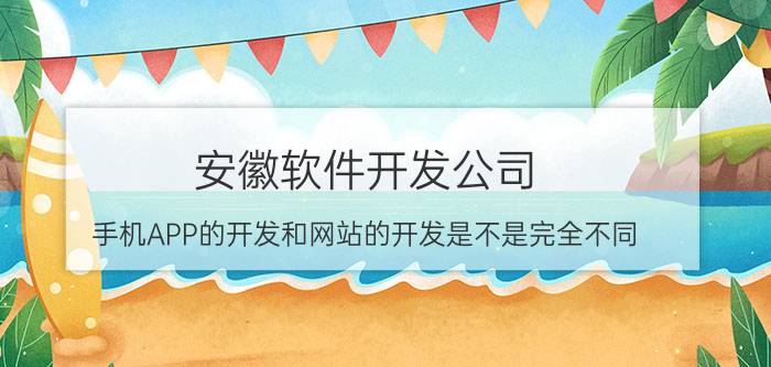 安徽软件开发公司 手机APP的开发和网站的开发是不是完全不同？